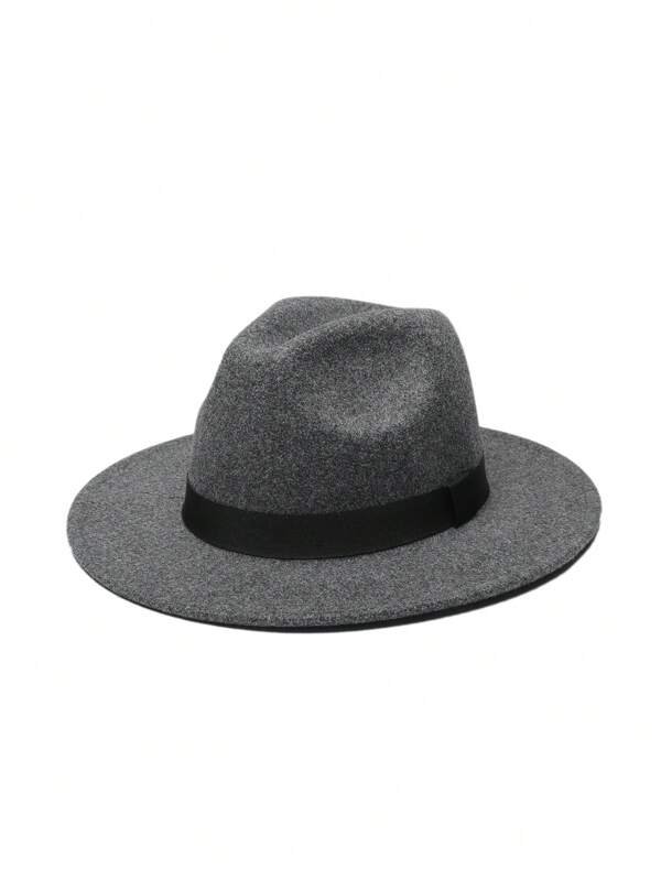 1pc Women's Solid Color Woven Band Retro British Style Cloche Hat, Autumn/Winter