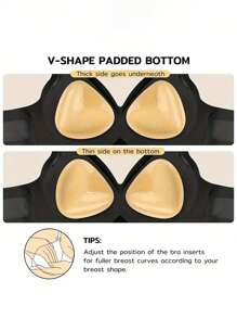 2 Packs Breathable Triangle Silicone Adhesive Bra With Double Sided Brush Adhesive, Invisible Nipple Cover - Polyester, Non-Woven, Hand Washable, Great For Confidence Boosting, Confidence Bra | Simple Design | Breathable Fabric