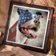SNA 2026 New Style American Dog Pre-Printed Cross-Stitch Kit DIY Embroidery DMC Threads Sewing Craft Hobby Counted Stamped Diy Kit Crafts Embroidered Embroidery Kit Cross Stitch Kits Crochet Kit Punch Needle Kit Sewing Accessories Sewing Kit Embroidery Thread Craft Kit Stitch Stuff Sewing Patterns Crochet Craft Supplies Embroidery Kit Beginners Sewing Pattern - Need to Embroider By Yourself, No Frame Included - View 4