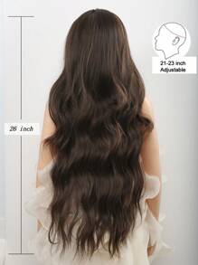 Brown Highlighted U-Part Lace Long Wavy Wig For Kids Natural Hair Synthetic Lolita Wig Daily Role Play Heat Resistant - Brown Highlight - View 6