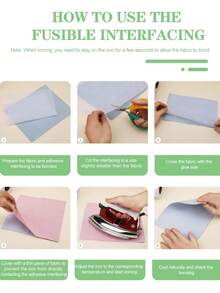 Light Weight Fusible Interfacing For Sewing: White 11.6" X 30yd Iron On Non-Woven Fusible Interfacing Single-Sided Interfacing Fabric For Sewing DIY Craft Quilting - Multicolor - View 3