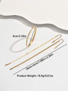3pcs Minimalist, Versatile, Light Luxury, Stackable Zirconia Paper Clip Bracelets, 18K Gold-Plated Mirror Polished, Vacuum Plating, Waterproof And Not Easy To Fade Stainless Steel Bracelet Set, Personalized Jewelry Bracelets, Women's Jewelry, Suitable For Women's Gatherings, Daily Wear, European Style, Generous Personalized, Luxury Zirconia Wristbands,