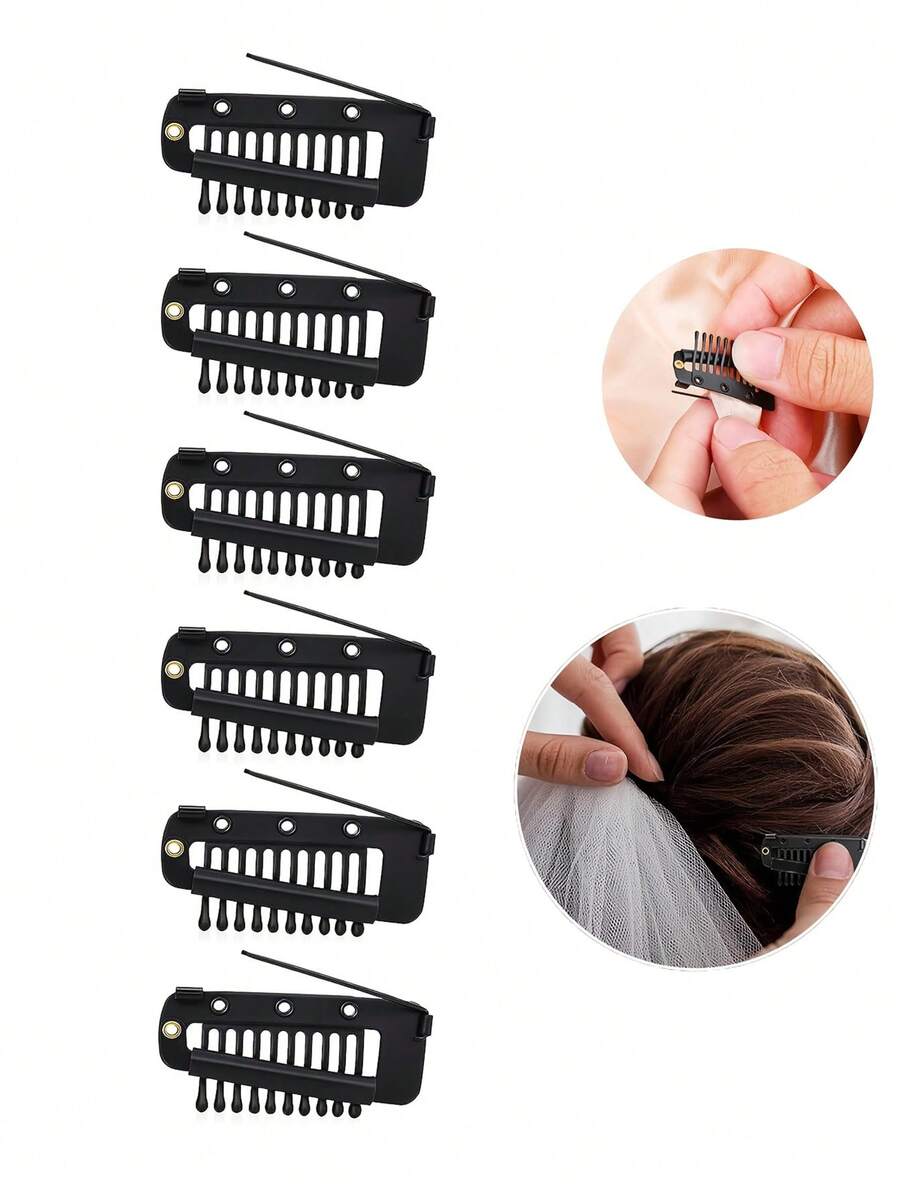 Practical Wig Hair Clips & Pins - Stainless Steel Elastic Brooch Hair Claws Invisible Seamless Hairpins, Hair Piece, Hair Accessories, Head Accessories, Hair Accessories For Women, Hair Extension - Multicolor - View 1