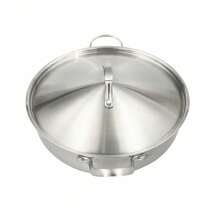SENDERPICK Stainless Steel Wok Frying Pan With Lid Wok Pan With Lid Stir-Frying Pan - Silver - View 11