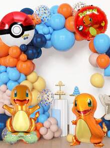 pokemon A Set Of Arch Balloon Color Balloon-Themed Pokemon Pikachu Arch Balloon Theme Set, Birthday Theme Balloon Set, Party Event Decoration, Wedding Birthday Decoration, Wedding Ceremony Decoration, Balloon Chain, Party Supplies, Party Balloons Christmas, Halloween, Festival Supplies, Festival Decorations, Thanksgiving, Back-To-School Season, Autumn And Winter