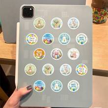 SCXXBSW 500 张复活节兔子贴纸，可爱卡通防水卷贴纸，可用于滑板、水瓶、笔记本电脑和手机等 DIY 用途，也可用于学校用品、返校 - 彩色 - 查看 6