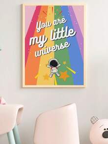 1pc Baby Room Decor Nursery Wall Art. Children's Room Wall Decal Art Poster . My Little Universe. Space Travel . Children's Posters, Vintage Cute Inspirational Posters, Children's Gifts . Girls Kids Room Decor, Girls Room Decor, Boho Kids Room Decor - Multicolor - View 5