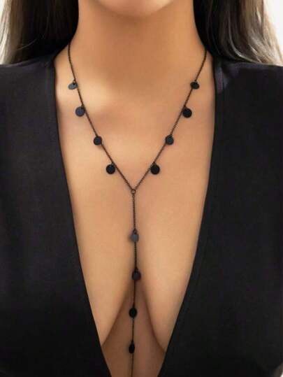 Ladies' Solid Color Niche Design Sexy Long Necklace