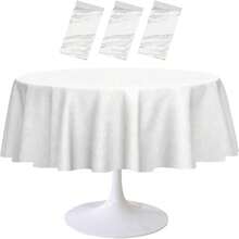 RINDOJIN 3 Pack Plastic Lace Tablecloth 84 X 84 Inch Round Lace Table Cover Disposable Table Cloth For Picnic Party Birthday Wedding Baby Shower Circle Tablecloth - Plastic Lace Tablecloth - View 1