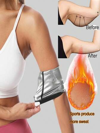 1 Pair Compression Arm Shaper Made Of Spandex, High Elasticity, Comfortable Fit For Home Use, Sauna, Sweating, Arm Trimmer, Fitness Sports Arm Support Sleeve