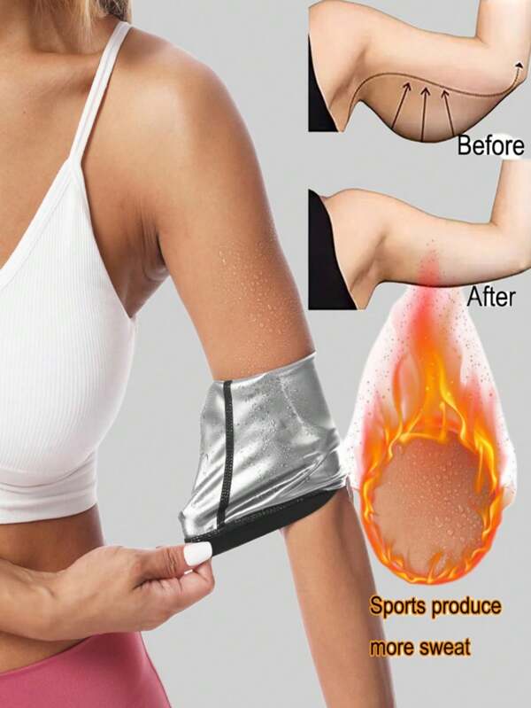 1 Pair Compression Arm Shaper Made Of Spandex, High Elasticity, Comfortable Fit For Home Use, Sauna, Sweating, Arm Trimmer, Fitness Sports Arm Support Sleeve