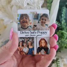 1PC Customized Photo Car Hanging Decoration - Personalized Car Rearview Mirror Hanging Tag, Can Upload Couple/Parent-Child/Family Photo Pictures As Wedding Anniversary, Birthday Gift Or Family Commemoration, Creative Car Interior Pendant, Preferred Gift For Couples And Families On Holidays.