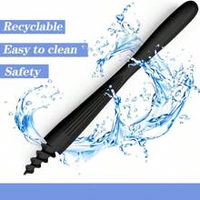Herramienta para eliminar el cerumen con puntas de silicona suave, reutilizable y lavable, en un color negro intenso, ideal para uso doméstico que presenta 3 tipos de herramientas en un kit compacto