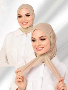 1件装女士阿巴雅配饰，方便的纽扣式运动速戴头巾，日常休闲头巾/发带，休闲内衬帽，适合连衣裙穿着。 - 羈扣帽 - 查看 8