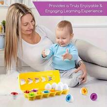 配对蛋玩具，颜色和形状分类拼图，蒙特梭利玩具，适合婴儿复活节旅行宾果游戏，感官早期学习，精细运动技能，适合 1 岁及以上儿童
