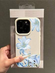 1 pieza Elegante funda de teléfono de TPU mate con patrón de flores azul claro ombré Mini minimalista, cubierta protectora anti-deterioro compatible con Apple/teléfonos compatibles con IMax 16 ProMax/15Pro/14plus/13/12proMaxS24 Ultra/S23 FE/ S22/s21/A54/ A35/a14/AA5S