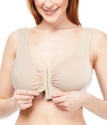 Carole  Full-Freedom Front Closure Bra, Perfect Wireless Cotton Sleep Bras For Women - Yellow - View 8