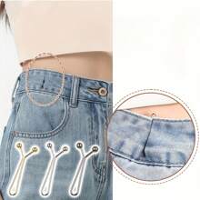 2pcs/8pcs Fashion Metal Brooch & Pins Set - Multi-Functional Alloy Anti-Slip Pins For Women, Suitable For Scarves, Pants, Collar And Cuffs - Non-Plated, Detachable, Seamless Design, Fit For Casual And Sportswear, Belt Buckle, Waist Tool