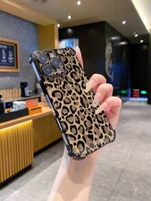 1个棕色豹纹防摔电镀摄像头保护手机壳，兼容苹果、Infinix、OPPO、vivo、realme等品牌，国际版，非国内版 - 黑色 - 查看 6