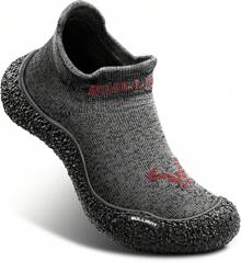 BULLIANT Men Slipper Socks,Grip Socks Hiking Shoes Barefoot Shoes Outdoor Walking Exercises - 灰色混色/玫瑰紅6254 - 查看 1