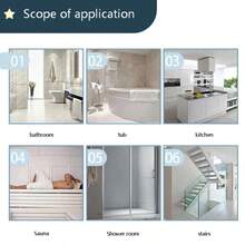 5pcs PEVA Transparent Anti-Slip Bathtub Stickers, Waterproof Bathroom Anti-Slip Strips