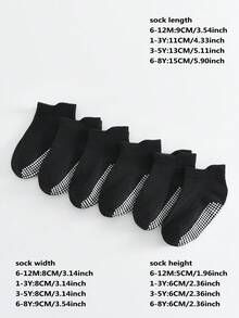 6 Pairs Non-Slip Ankle Socks For Baby Boys And Girls, Suitable For Infants And Children