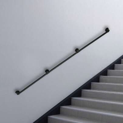 SENDERPICK Wall-Mount Staircase Grab Galvanized Iron Stair Handrail Hand Rail 12FT Banister