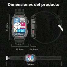 Reloj inteligente deportivo Futurem con función de llamadas Bluetooth, resistencia al agua IP67, pantalla táctil HD de 1,57 pulgadas. - Negro - Ver 3