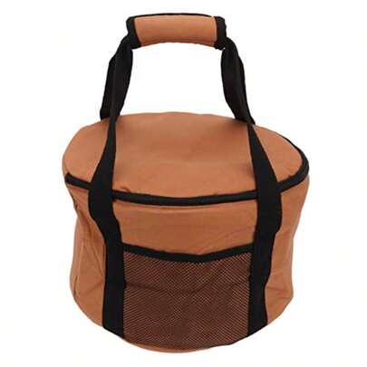 Camping Tableware Storage Containers 13.7L Large Capacity Round Picnic Storage Bag For Outdoor BBQ Picnic