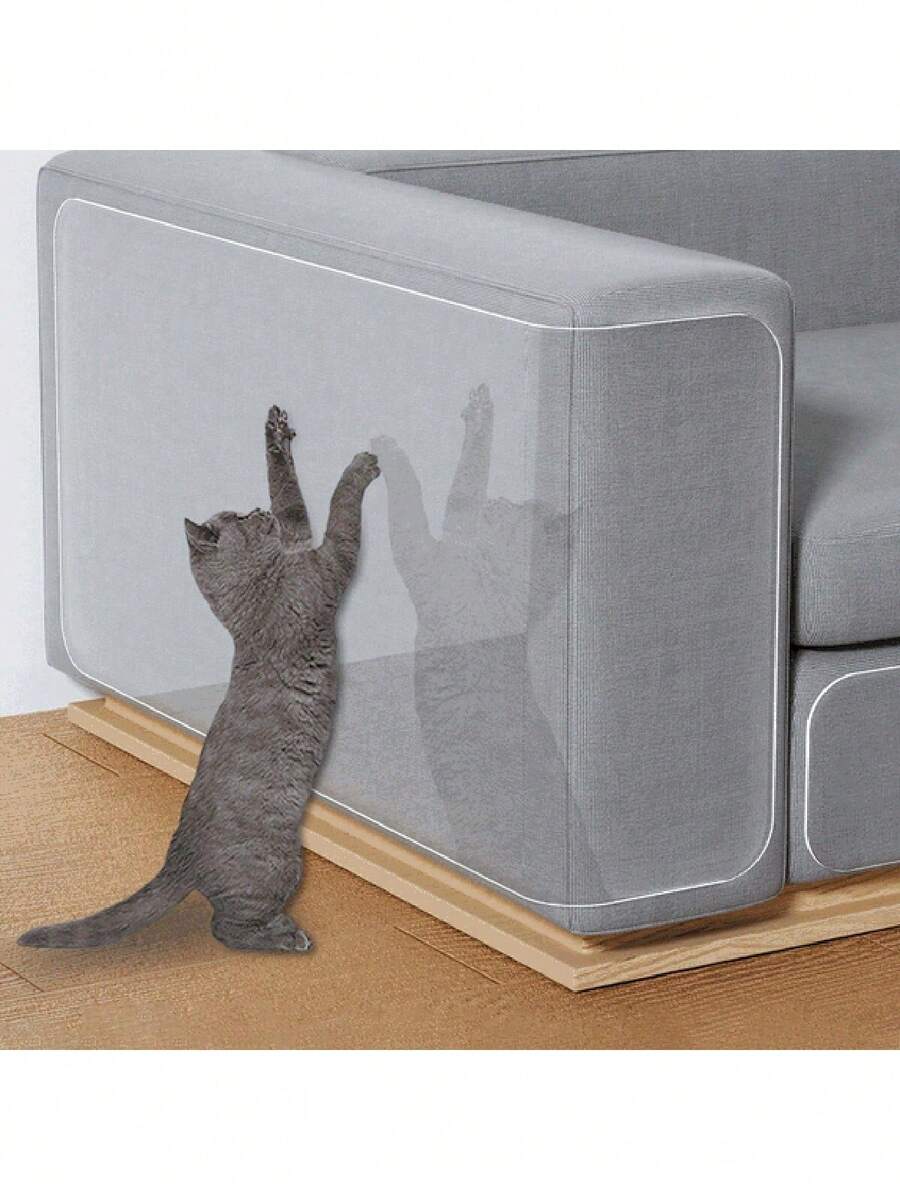 1 buc bandă adezivă transparentă pentru protecție a mobilierului, anti-zgârieturi pentru pisici, poate fi lipită pe canapea, ușă, pat, fereastră - clar - Vizualizare 1