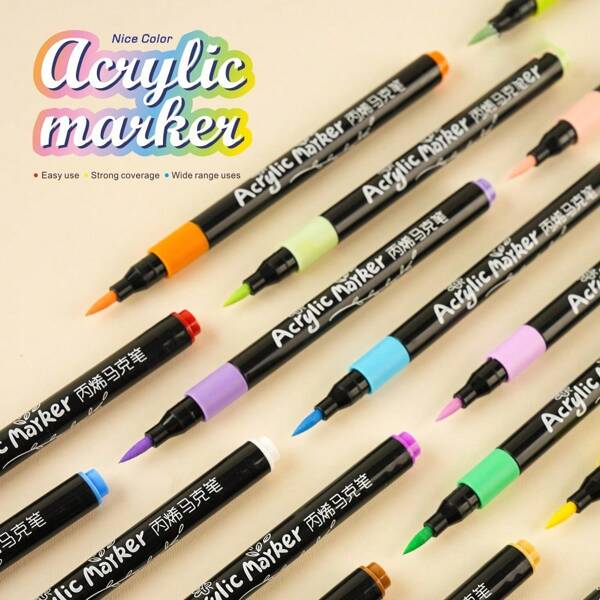 80-Color Back-To-School Cartoon Watercolor Markers, Student Doodling & Painting Watercolor Pens, Stackable Outline Markers, Stationery Supplies, Colored Pens, Student Planner Colored Pens, Highlighter Pens, Back-To-School Stationery Supplies, Student Prizes, 12/24/36/48/60/80 Color Options Available