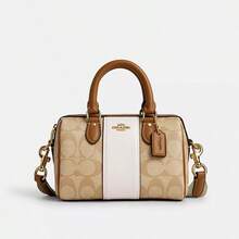 Coach Mini Rowan Satchel Bags For Women Crossbody Bag 2-Way Wear Business Casual Women Purses Handbag Gift For Her - Khaki - View 4