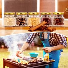 4个45毫升迷你玻璃密封罐，六角钻石隔层瓶，蜂蜜罐/梅森罐，带螺旋盖，适用于食品包装、DIY工艺品、婚礼礼物等。 - 彩色 - 查看 7