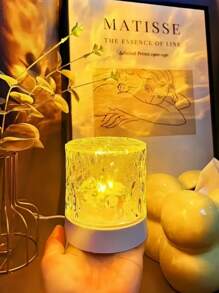 1 confezione Lampada da tavolo con luce notturna a tipo C rotonda, lampada creativa da comodino con effetto di onde rotanti, lampada atmosferica a fiamma con 16 colori e effetto diamante, con telecomando, luce notturna RGB per camera da letto con design a onde rotanti, adatta per camere dei bambini, camere da letto, corridoi