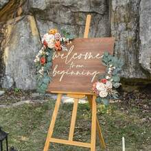 2 包豪华人造玫瑰花环装饰套件塑料玫瑰花适用于婚礼拱门和欢迎标志装饰 - 非常适合感恩节活动手工制作的仿花花环套装 - 优雅的人造玫瑰花束适用于婚礼和订婚，可立即用于仪式、楼梯和椅子装饰