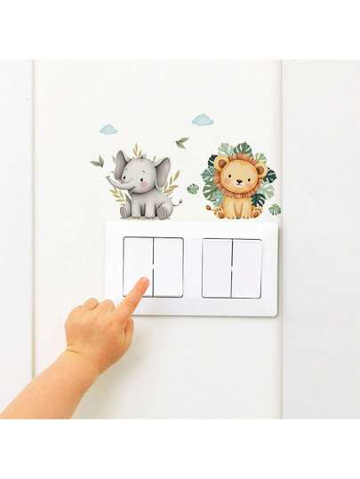 Hình dán tường động vật rừng dễ thương vẽ màu nước - Decal tự dính PVC - Thích hợp trang trí phòng đồ chơi/phòng trẻ em/nhà trẻ/lớp học, trang trí nhà cửa, hình dán động vật hoạt hình và quà tặng sinh nhật.