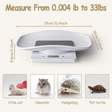 Báscula digital para mascotas ChicchokokDigital, báscula para cachorros, báscula para camada de cachorros, báscula para mascotas recién nacidas, báscula precisa para animales pequeños como gatitos y erizos, báscula LCD multifunción, 33 lb, 11.4 pulgadas - 33 lb + cinta + collares + gráficos - Ver 8