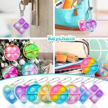 Pop Fidget Keychain Mini Fidget Toys Bulk Party Favors For Kids 4-8,8-12 Year Boys Girls Push Pops Bulk Toys Its Small Prizes For Kids Classroom Birthday Party Favors Bubble Poppers - Multicolor - View 5