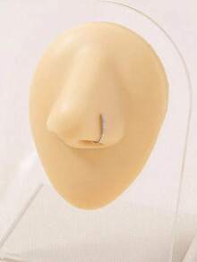 1pc Faux Nose Stud Clip Hoop Simple U Shape Micro Paved Cubic Zirconia Fashionable Women Girls Daily Party Jewelry Accessories 3QVN - Bạc - Xem 3