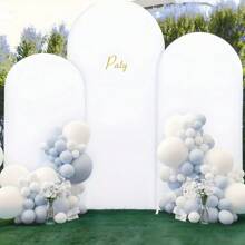 Arch Backdrop, 6ft, 6.6ft, 7.2ft Wedding Arch Cover 2 Sided Spandex Fitted Fabric Arch Backdrop Dome Arch Backdrop Fabric For Birthday Party Wedding Arch Stand Decoration - White (Stand Not Included, Fabric Backdrop Only)