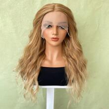 Women's Wigs, Blonde Wavy Curly Wigs, 13*4*1 T-Type Lace Synthetic Wigs, Suitable For Daily Party Festivals And Role-Playing Wigs
