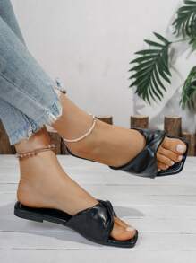 2025 Flat Sandals For Teens, Comfortable Versatile Slip-On Women Slippers