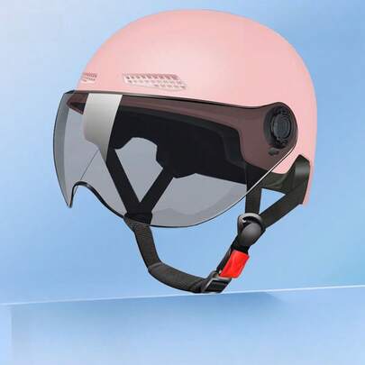 [Fashionable Style] 1pc Attractive Motorcycle Helmet, Unisex 3/4 Motorcycle Helmet, Made Of ABS Material For All Seasons (Helmet Visor Style Shipped Randomly)