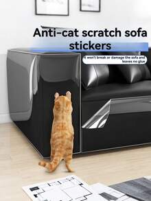 1 buc bandă adezivă transparentă pentru protecție a mobilierului, anti-zgârieturi pentru pisici, poate fi lipită pe canapea, ușă, pat, fereastră - clar - Vizualizare 5