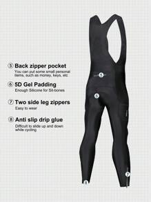 X-TIGER (Toamnă/Iarnă) Pantaloni de ciclism cu bretele pentru bărbați cu buzunar cu fermoar, colanți de ciclism cu căptușeală 5D, pantaloni de ciclism