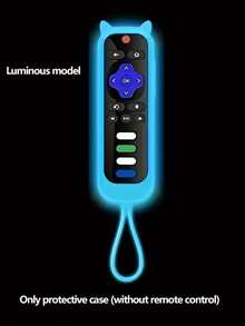 1 个 Roku 遥控器夜光硅胶保护套(不含遥控器)防摔加厚软猫耳朵适用于 Roku Streaming Stick 4K、Express 4K+、Premiere、Streambar、简易遥控器/语音遥控器带挂绳,硅胶遥控器套适用于 Roku 电视遥控器/Roku 简易遥控器/Roku 语音遥控器(不带耳机插孔)适用于学校、办公室、家庭、旅行、包、整理器、存储 - 彩色 - 查看 12