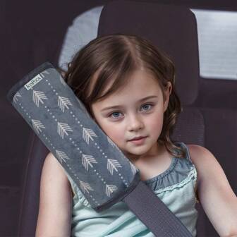 ICOPUCA Seat Belt Cover For Kids, Extra Soft Toddler Belt Cover For Car Seat, Universal Carseat Strap Cushion Pads For Childs Baby Gray