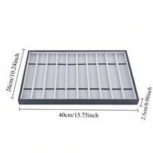 1pcs Stackable Jewelry Tray Storage Box - 10 Compartments, Gray Jewelry Display Storage Box, Jewelry Display Stand For Necklaces, Bracelets, Watches, Suitable For Jewelry Display And , Jewelry Storage