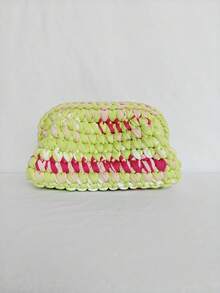 新款配色女士手工钩编手拿包 - 彩色 - 查看 7