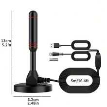 Smart Digital TV Antenna 2025 - HDTV Antenna With Super Strong Magnetic Base | Full 50 U.S. States Coverage | 360° Long-Range Reception For Local Channels - Black - View 4